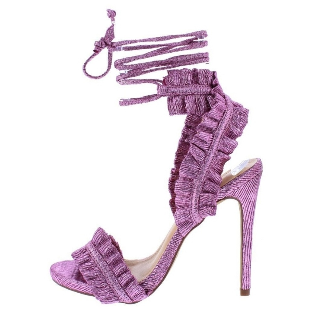 Camren Texture Ruffle Open Toe Ankle